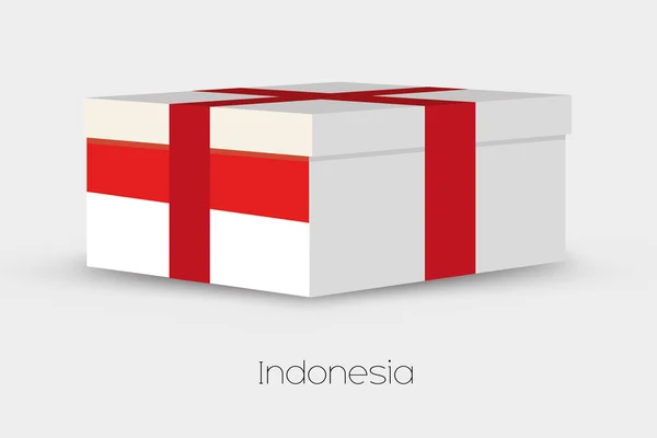 Gift Box with the flag of Indonesia — Stock Vector