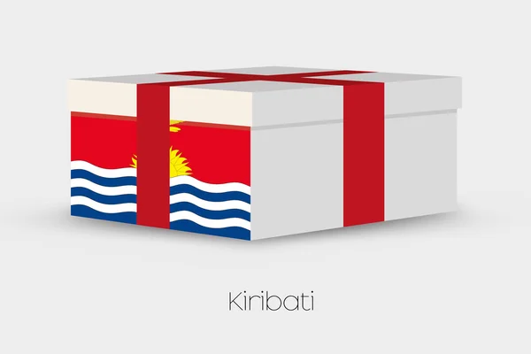 Caja de regalo con la bandera de Kiribati — Vector de stock