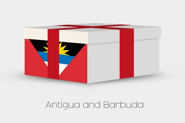 Confezione regalo con la bandiera di Antigua e Barbuda — Vettoriale Stock