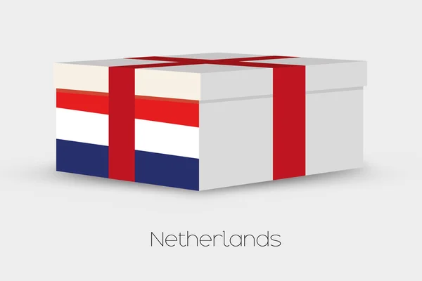 Coffret cadeau avec le drapeau des Pays-Bas — Image vectorielle