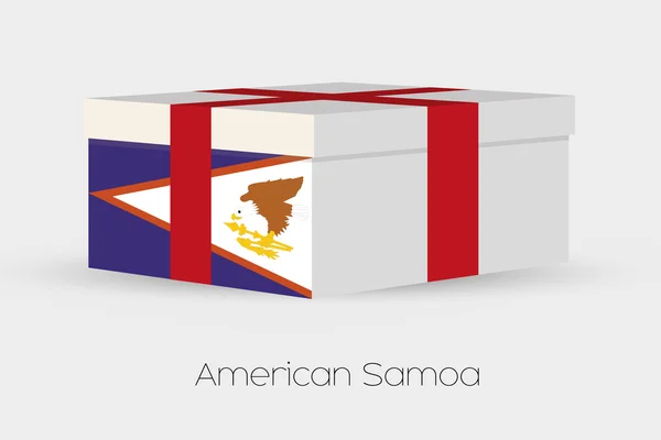 Dárková krabička s vlajkou Americká Samoa — Stockový vektor