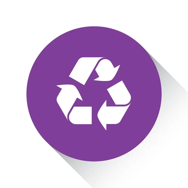 Fioletowy ikona na białym tle na białym tle - recykling — Wektor stockowy