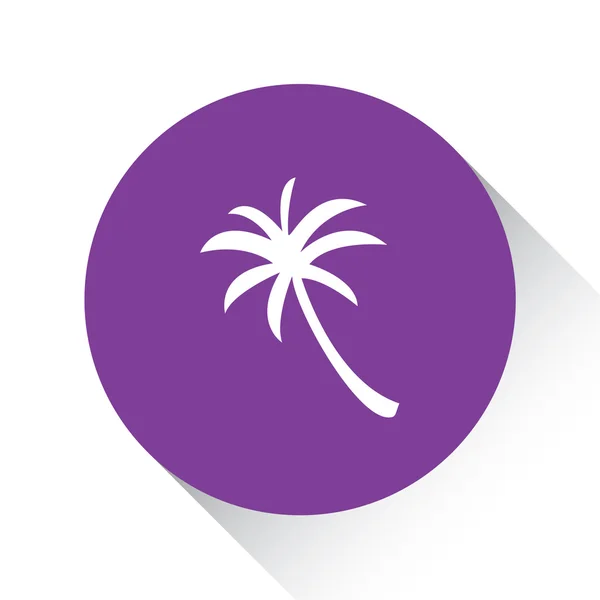 Elszigetelt fehér Background - Palmtree lila ikon — Stock Vector