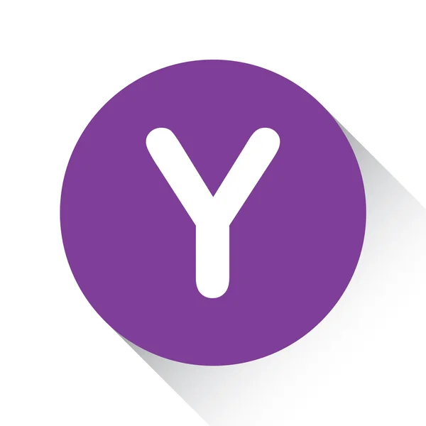 Y - 白い背景で隔離の紫色のアイコン — ストックベクタ