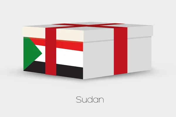 Sudan bayrağı hediye kutusu — Stok Vektör