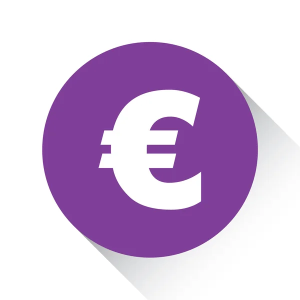 Фіолетовий значок ізольовані на білому фоні - знака євро — стоковий вектор