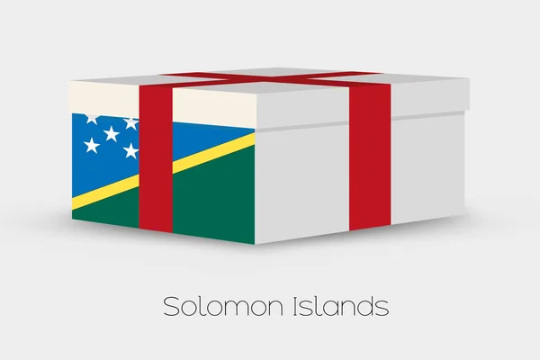 Confezione regalo con la bandiera di Isole Salomone — Vettoriale Stock
