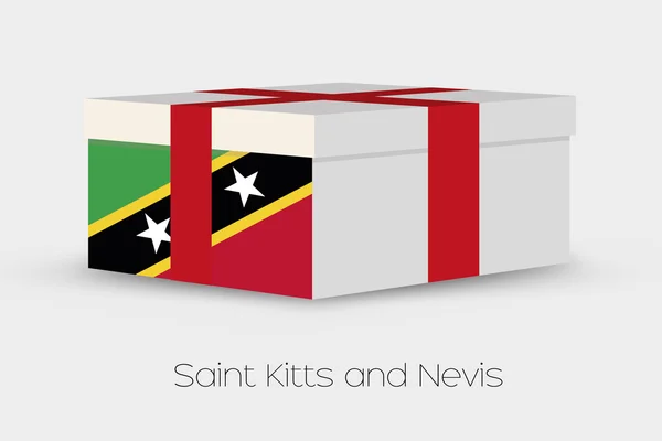 Confezione regalo con la bandiera di Saint Kitts e Nevis — Vettoriale Stock