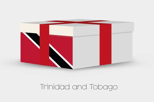 Caixa de presente com a bandeira de Trinidad e Tobago —  Vetores de Stock