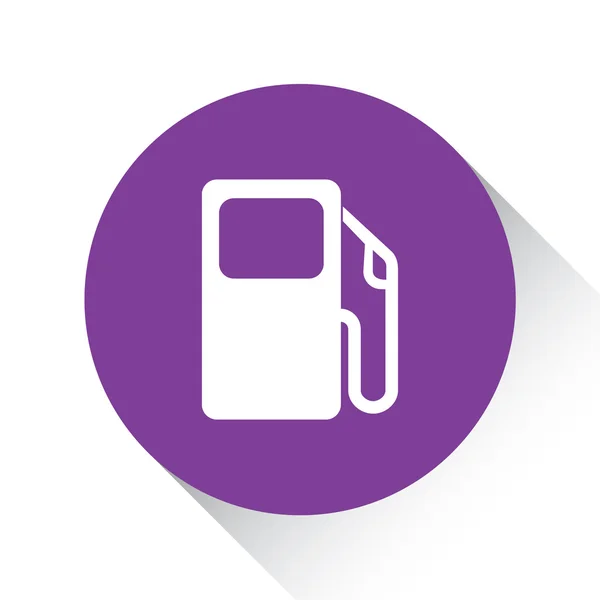 Fioletowy ikona na białym tle na białym tle - pompa paliwa — Wektor stockowy