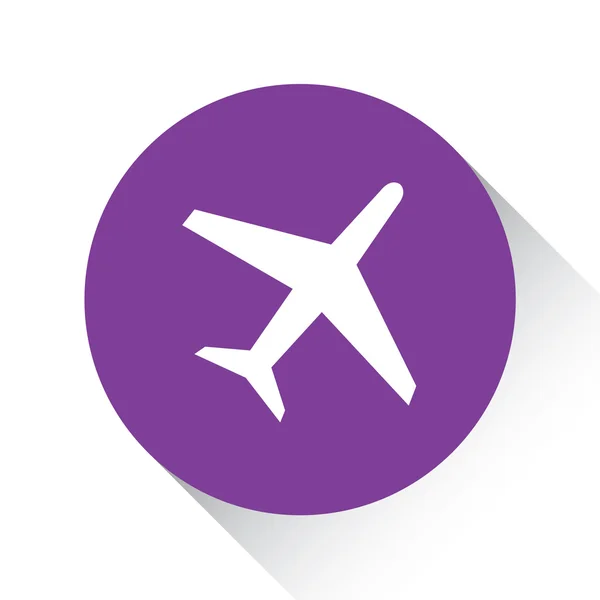 Fioletowy ikona na białym tle na białym tle - samolot — Wektor stockowy