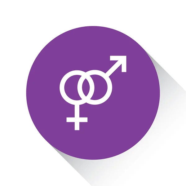 Icono púrpura aislado sobre un fondo blanco - Hombre y mujer Sym — Vector de stock
