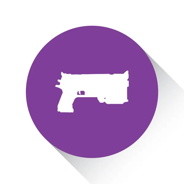 Icono púrpura aislado sobre un fondo blanco - Pistola — Vector de stock