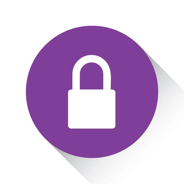 上一个白色的背景-挂锁孤立的紫色图标 — 图库矢量图片