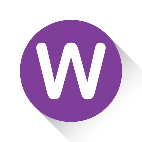 Фіолетова ікона ізольована на білому тлі - W — стоковий вектор