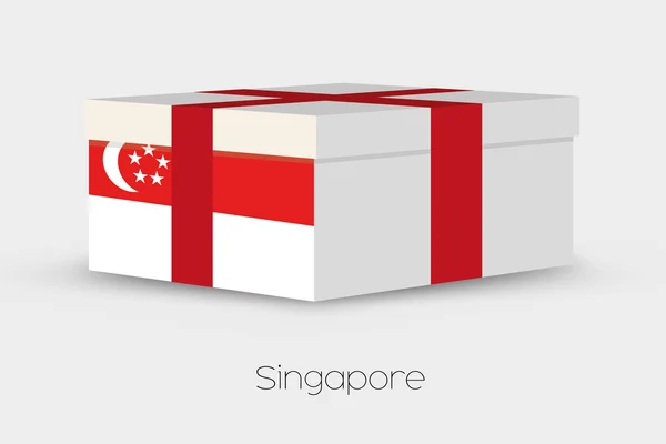 Presentask med flaggan av Singapore — Stock vektor