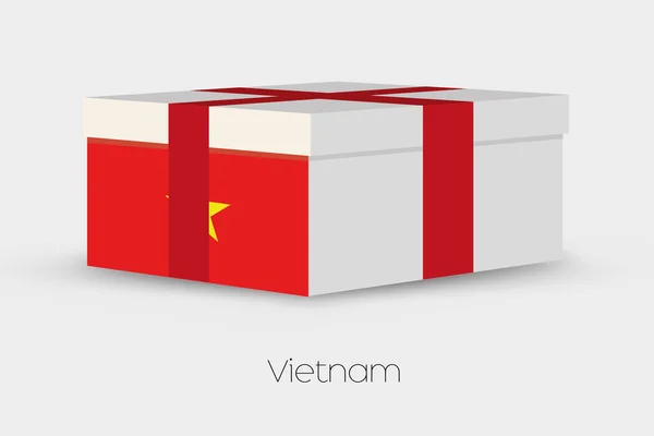 Gift Box with the flag of Vietnam — Stock Vector