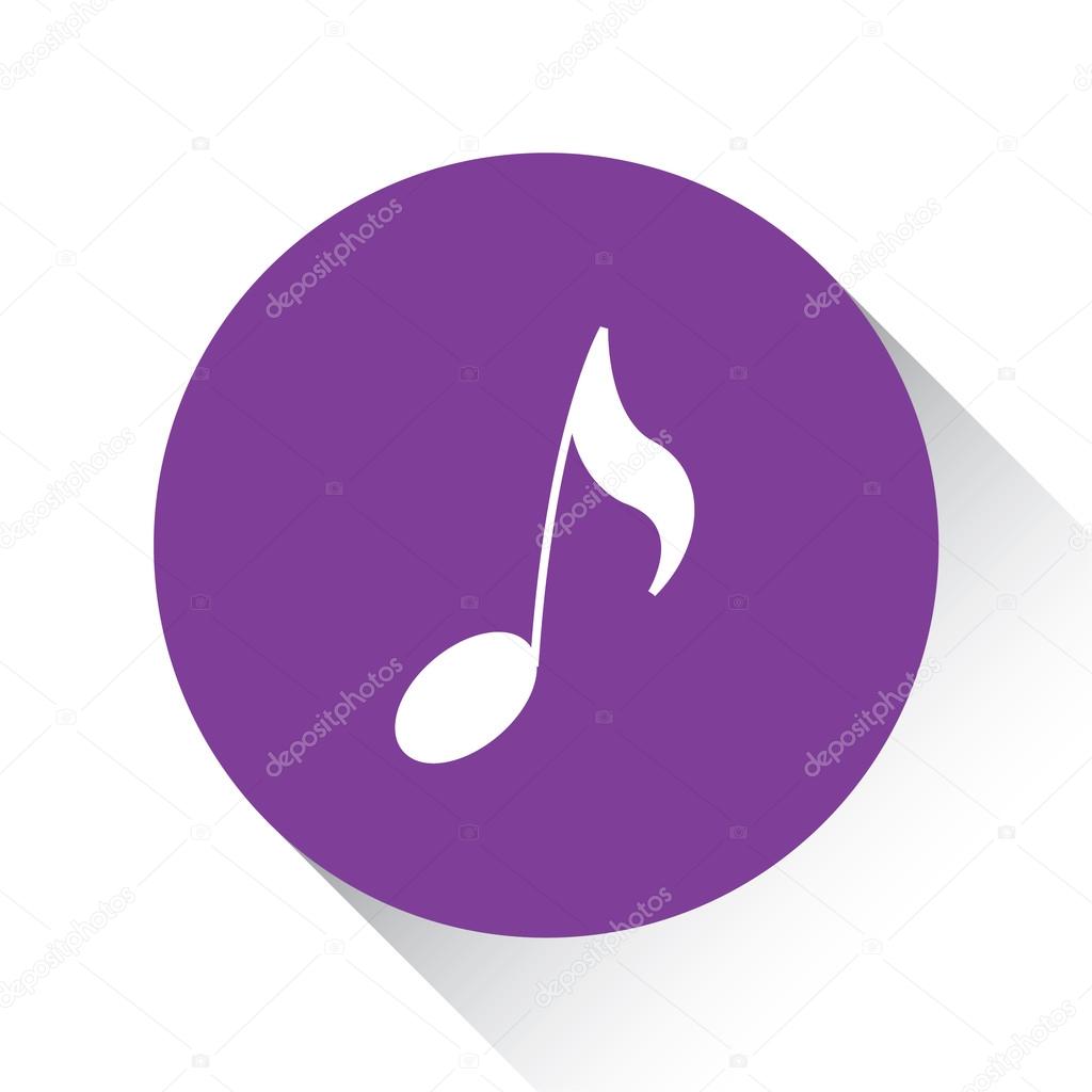 Purple Icon Isolated on a White Background - Musical Note