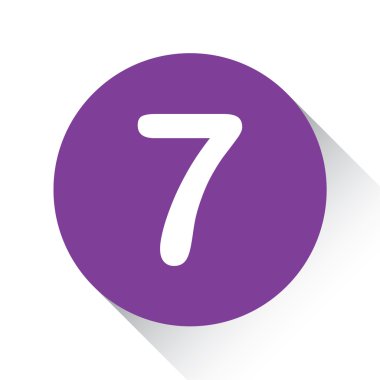 Beyaz bir arka plan üzerinde - 7 izole mor simgesi