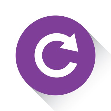 Beyaz bir arka plan üzerinde - yenileme izole mor simgesi