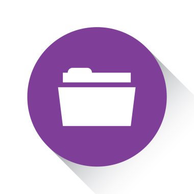 Beyaz bir arka plan üzerinde - klasör izole mor simgesi