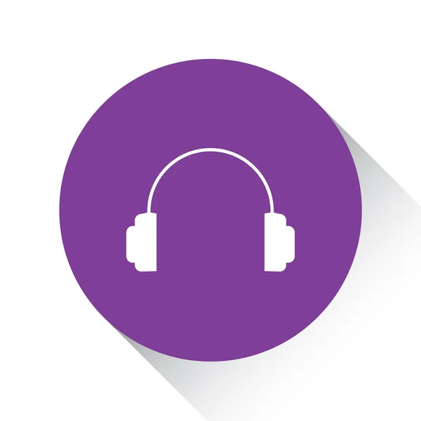 Icono púrpura aislado sobre un fondo blanco - Auriculares — Vector de stock