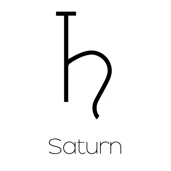 Planeet symbolen - Saturnus — Stockvector