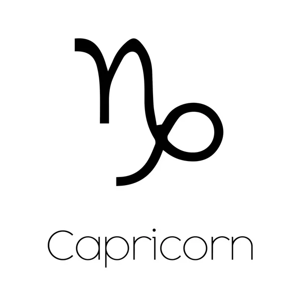 Símbolo do zodíaco ilustrado - Capricórnio — Vetor de Stock