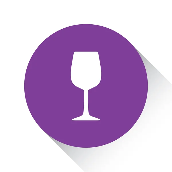 Purple Icon Isolated on a White Background - Wine Glass — Stock Vector