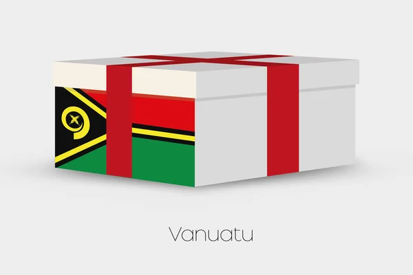 Gift Box with the flag of Vanuatu — Stock Vector