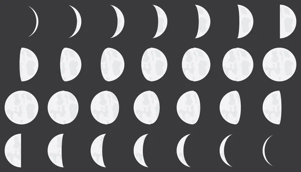 Flache Mondphasen — Stockvektor