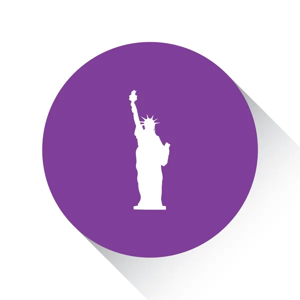 Purple Icon Isolated on a White Background - Statue Of Liberty — Stock Vector