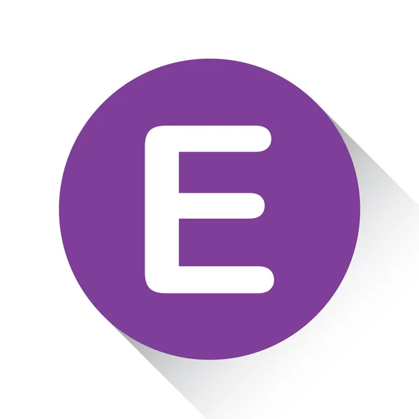 E - 白い背景で隔離の紫色のアイコン — ストックベクタ