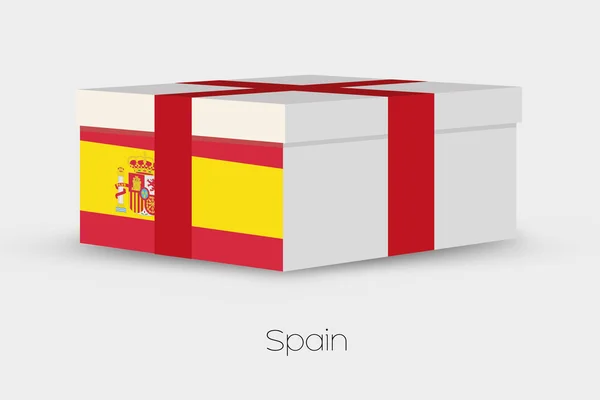 Gift Box met de vlag van Spanje — Stockvector