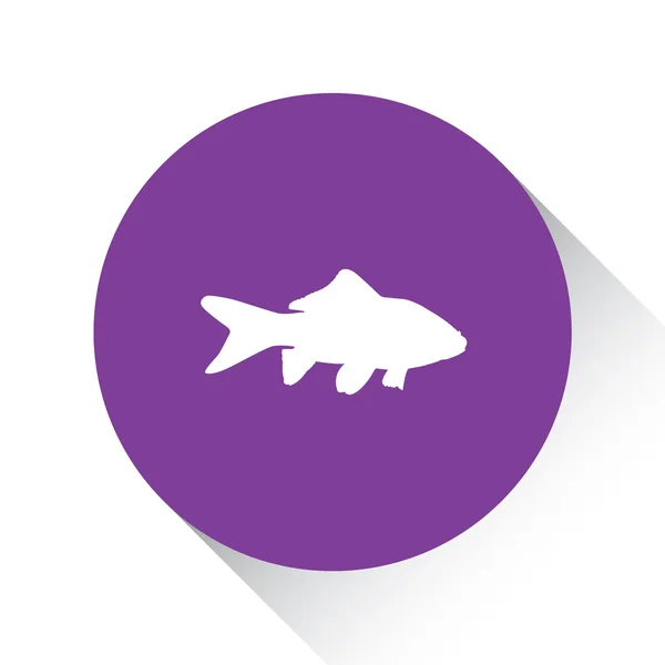 Fioletowy ikona na białym tle na białym tle - złota rybka — Wektor stockowy
