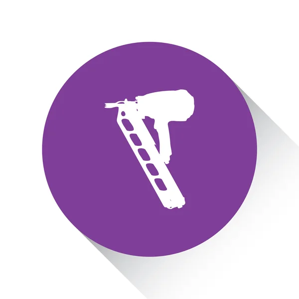 Purple Icon Isolated on a White Background - Nailgun — Stock Vector