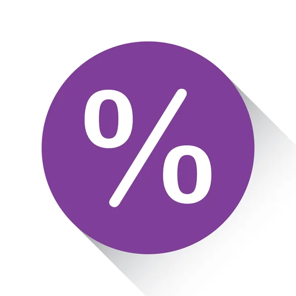 Ícone roxo isolado em um fundo branco - Percentagem — Vetor de Stock