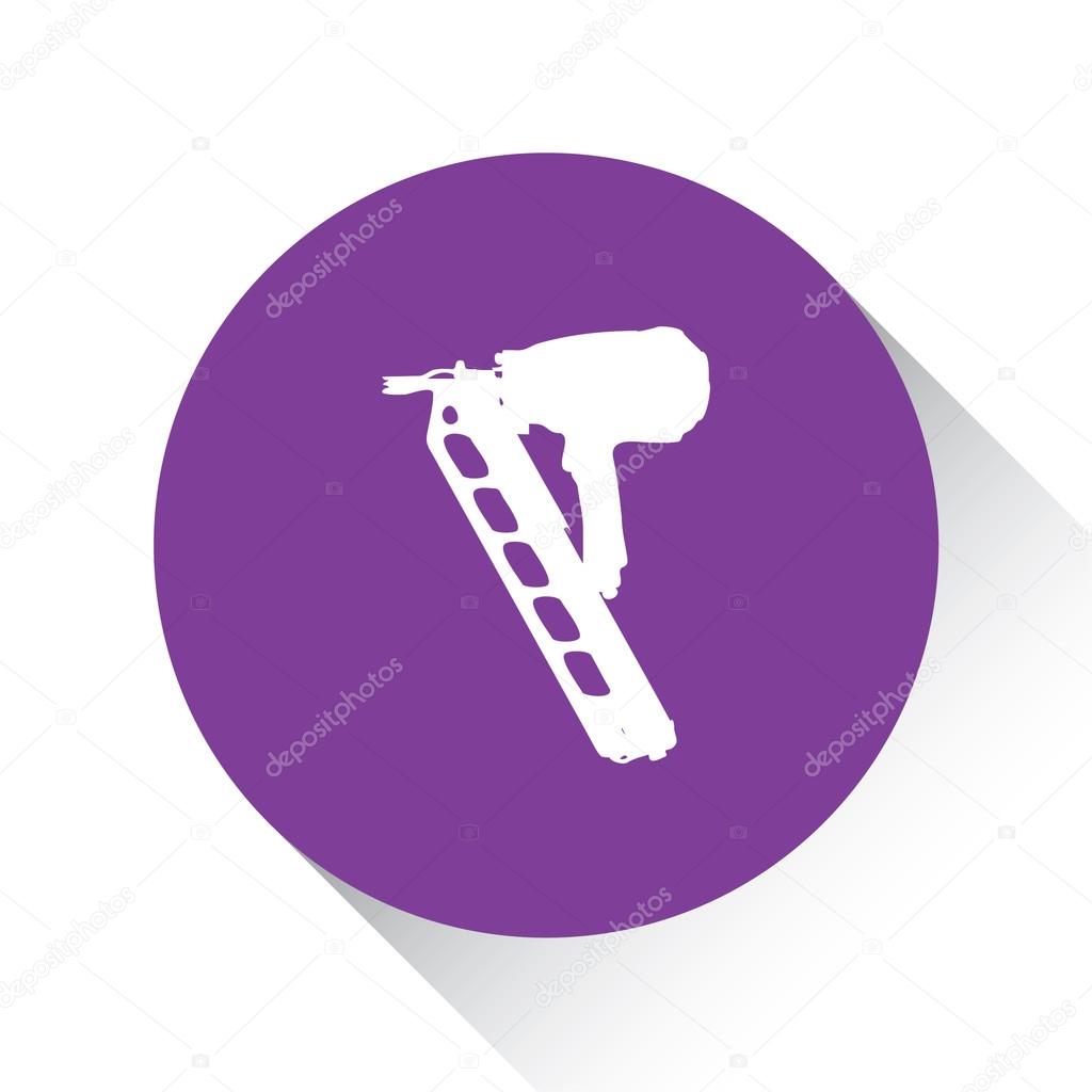 Purple Icon Isolated on a White Background - Nailgun