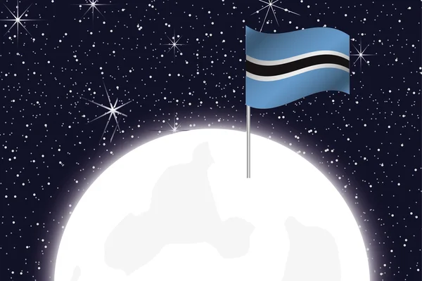 Luna Illustrazione con la Bandiera del Botswana — Foto Stock
