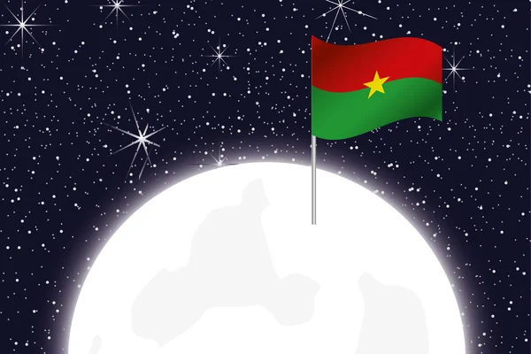 Ilustración de la Luna con la Bandera de Burkina Faso —  Fotos de Stock