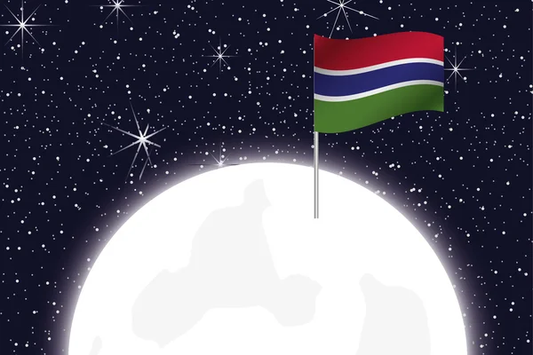 Illustrazione della Luna con la Bandiera del Gambia — Foto Stock