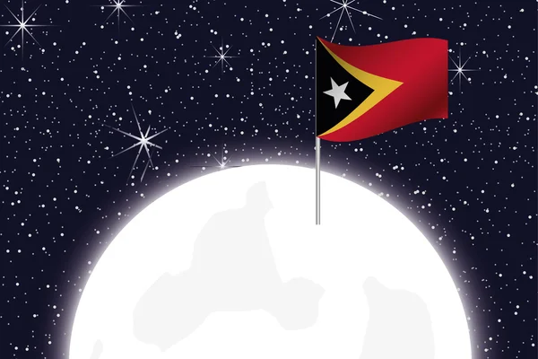 Moon Illustration with the Flag of East Timor — Zdjęcie stockowe