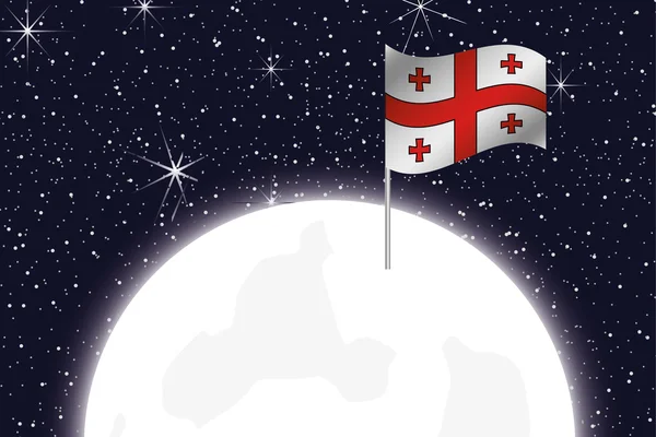 Moon Illustration med flaggan i Georgien — Stockfoto