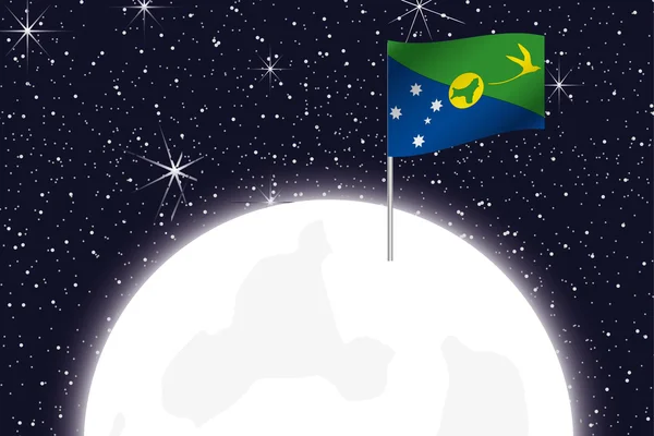 Moon Illustration with the Flag of Christmas Island — ストック写真