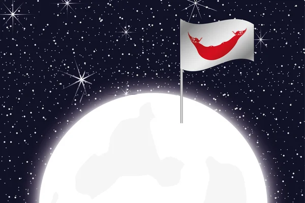 Moon Illustration with the Flag of Easter Island — Stockfoto