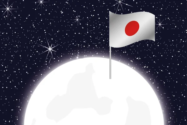 Mond-Abbildung mit der Flagge Japans — Stockfoto