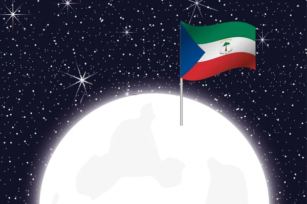 Moon Illustration with the Flag of Equitorial Guinuea — Stock Photo, Image