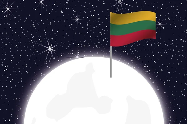 Ilustración de la Luna con la Bandera de Lituania —  Fotos de Stock