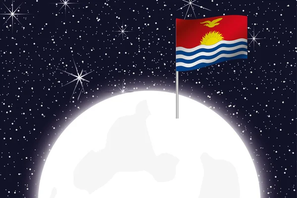 Moon Illustration with the Flag of Kiribati — Stockfoto
