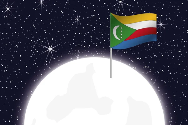 Moon Illustration with the Flag of Comoros — Stock Photo, Image